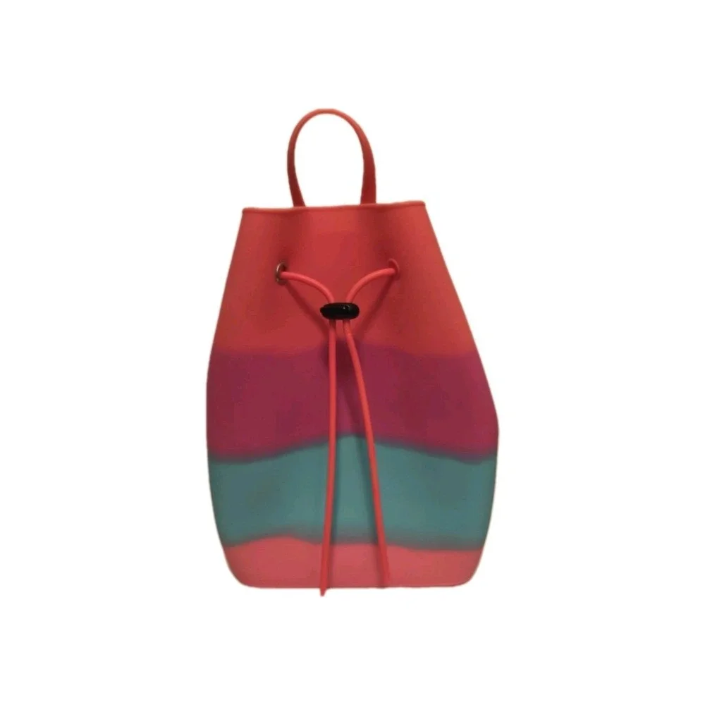 Gummy Backpack by American Jewel, 10x7, 100% Silicone, Aqua/Pink/OR ‎ Adjustable